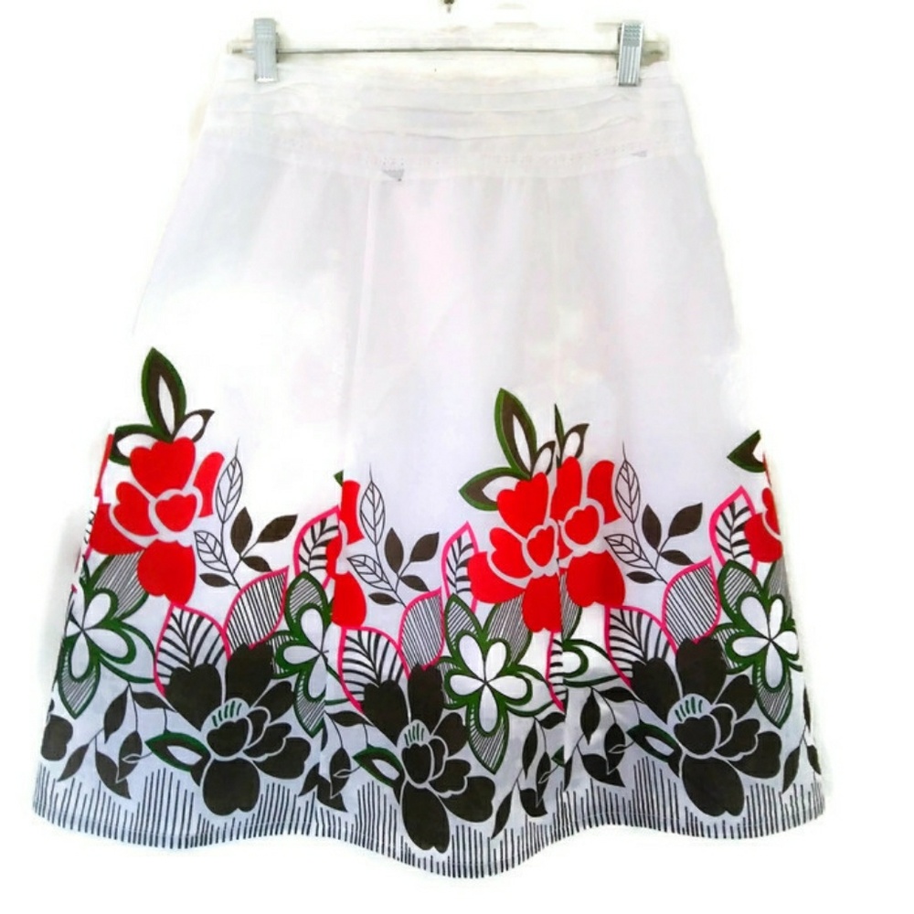 Womens Cotton Floral Print Skirt - Picture 1 of 2